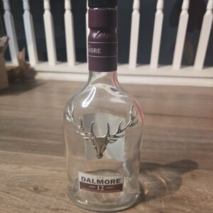 12 Year Old Whisky Bottle - Silver and Clear Dalmore Decor Empty Bottle